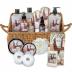 Bath Spa Gift Sets - Luxury Basket With Coconut & Vanilla - Spa Kit Includes Wash, Bubble Bath, Lotion, Bath Salts, Body Scrub, Shower Puff, Bathbombs, Soap and Towel