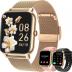 Smart Watch for Women Fitness Tracker: Gold Smart Watches for Women Digital Mens Watches Make/Answer Call Waterproof Running Smartwatch Android Phone iPhone Samsung Compatible Heart Rate Monitor