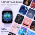 Smart Watch (Answer/Make Calls), 1.85" Smart Watches for Men Women 110+ Sport Modes Fitness Watch with Sleep Heart Rate Monitor, Pedometer, IP68 Waterproof for iOS Android Smartwatch, Silver Purple