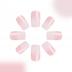 24 Pcs Pink Ombre Press on Nails Medium Square - YEFIUO Cute Fake Nails Press ons Spring Summer Nail Tip Full Cover False Nails with Glossy Design Glue on Nails Kit Acrylic Nail Art DIY for Women