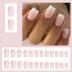 24 Pcs Pink Ombre Press on Nails Medium Square - YEFIUO Cute Fake Nails Press ons Spring Summer Nail Tip Full Cover False Nails with Glossy Design Glue on Nails Kit Acrylic Nail Art DIY for Women