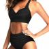 Tempt Me Women Two Piece Vintage Swimsuit Retro Halter Ruched High Waist Bikini with Bottom