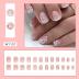 Square Press on Nails Short - LPOODDNU Flower Design Short Fake Nails Press ons, 24 Pcs Glossy Pink French Acrylic Nails Full Cover Glue on Nails Spring Summer Stick on Nails for Women