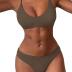 ZAFUL Women's Two-Piece Scoop Neck Bikini Crop Top Criss Cross Push Up Bikini Set Tanks Top Bathing Suit