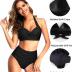 Tempt Me Women Two Piece Vintage Swimsuit Retro Halter Ruched High Waist Bikini with Bottom