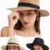 3PCS Womens Wide Brim Beach Hat Roll up Panama Straw Sun Hat Fedora Summer UV Protection Floppy Hat (Black+Brown+Beige)