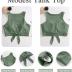 Women's Cut Out Tie Knot Front Scoop High Neck Tank Crop Top Bikini Swimsuit Top Only