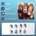 Flower Press on Nail Short 24pcs Spring Summer Flower Fake Nail Sqaure Floral Full Clover False Nail for Women Girls (01-blue flower)