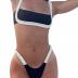 Women's Colorblock Bikini Set Square Neck High Cut Cheeky Sexy Two Piece Swimsuit Bathing Suit