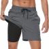 Arcweg Mens Swim Trunks with Compression Liner 2 in 1 Beach Swimming Trunks Quick Dry Swim Shorts with Zipper Pockets