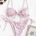 ZAFUL Women's Ditsy Floral Printed Swimsuit Underwired Knotted String Triangle Bikini High Cut Cheeky Bikini Set