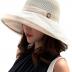 Women Wide Brim Sun Hats Metal Wired Edge Summer UV Protection Beach Fishing Hat for Hiking Garden Travel Chin Strap