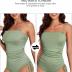 Aleumdr Women's Ribbed One Piece Tummy Control Swimsuit Cheeky Tie Side High Cut Bathing Suit Swimwear