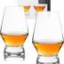 Viski Footed Crystal Scotch Glasses Set of 2 - Premium Liquor Drinking Glass, Classic Whiskey Bourbon Glasses and Scotch Glass Gift Set, 8 oz