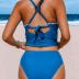 CUPSHE Women's Tankini Set Two Piece Bathing Suit Tummy Control Crisscross Back Tie Mid Rise Shell Stitched