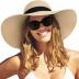 FURTALK Womens Sun Straw Hat Wide Brim UPF 50 Summer Hat Foldable Roll up Floppy Beach Hats for Women