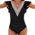 Blooming Jelly Womens Tummy Control Bathing Suits Slimming Ruffle Swimsuit One Piece Lace Swimwear