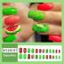 SINSEN Summer Press on Nails Square Shape Fake Nails Medium Length False Nails Press ons with Watermelon Designs Cute Acrylic Glue on Nails Reusable Stick on Nails for Women DIY Manicure, 24PCS