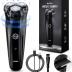 3D Electric Shaver Rotary Shavers,Electric Razor for Men,Rechargeable Electric Razor Shaving Machines, with Pop-up Trimmer,1 Hour Fast Charging,90-Min Shaving,3D Floating Head, LCD Power Indicator