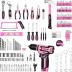 Pink Tool Kit Box Drill Set：DEKOPRO Home Mechanic Toolbox with 12V Power Cordless Drill Hand Repair Tools Sets Combo Kits Storage Organizer Drawer Case for Women