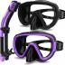 Bairuifu 2 Packs Dry Snorkel Mask Set Snorkeling Gear for Adults Scuba Diving Mask Swimming Glasses Swim Dive Mask Nose Cover Free Diving