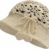 ZLYC Women Cotton Bucket Hat Handmade Crochet Knit Floral Summer Bucket Hats