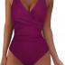 Hilor Women's Underwire One Piece Swimsuits Twist Front Ruched Tummy Control Bathing Suits Crossback Swimwear