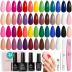 Beetles Gel Nail Polish 25 Colors Gel Polish Set Nude Blue Pink Red Gel Polish Chic Outfits Collection with 3Pcs Base Top Coat Gel Summer Manicure Kit Salon DIY Home Gift for Women Girls