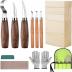 Wood Whittling Kit for Beginners Kids and Adults,Wood Carving kit Set With 8PCS Basswood Carving Blocks,Wood Carving Tools Gift include 6PCS Whittling Knife,Gloves,Roll Bag,Sharpener for Widdling Kit