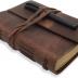 Leather Journal Writing Notebook - Genuine Leather Bound Daily Notepad for Men & Women Lined Paper 240 Kraft Pages, Handmade, Rustic Brown, 5 x 7 in