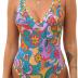 CUPSHE Women's One Piece Swimsuit Bathing Suit Double Strap Back tie Low Cut Boho Paisley Swimwear