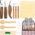 LUBZZOY Wood Carving Kit, Wood Carving Tools Set Includes Whittling Knife & Detail Wood Knife & Basswood Wood Carving Blocks & Wood Spoon,Wood Whittling Kit for Beginners Kids Adults Woodworking DIY