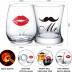 LIGHTEN LIFE Wedding Engagement Gifts for Couples,Mr & Mrs Appron and Wine Whiskey Glass Set,Anniversary Present for Newlywed,Bridal Shower Gifts,Mr and Mrs Gift Set