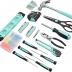 Amazon Basics Household Tool Kit With Storage Case, 142 Piece, Turquoise, 13.39 x 9.25 x 2.95 inch