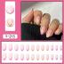 Press on Nails Almond False Nails Full Cover with Flower Designs Acrylic Nails Short French Tip Sticks on Nails for Women Girls Nails Supplies Decorations 24pcs