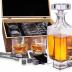 Whiskey Decanter Father's Day Gift Set by Royal Reserve – Artisan Crafted Liquor Bourbon Decanter with Glasses, Chilling Stones, Coasters, and Tong – for Men, Husband, Dad, Friend