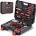 Eastvolt 218-Piece Household Tool Kit, Auto Repair Tool Set, Tool Kits for Homeowner, Plier, Screwdriver Set, Socket Kit and Toolbox Storage Case,Black + Red