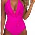 SUUKSESS Women Sexy Halter One Piece Swimsuits Ruffle Tummy Control Bathing Suit