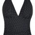 Hilor Women's Plunging V Neck Halter Swim Tops Shirred Tankini Top