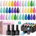 Beetles 20Pcs Gel Nail Polish Kit with Base Top Coat Gift, Paradise Gel Polish Pastel Neon Yellow Green Blue Pink Glitter Soak off Uv Gel Kit Summer Manicure Gift for Women Girls