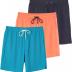 Real Essentials 3 Pack: Men's 9" Inch 2 in 1 Board Shorts with Compression Liner - Bathing Suit with Back Flap Pocket