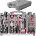 Hi-Spec 54pc Tool Set General Household Toolkit with Toolbox Storage Case, Pink Ladies Basic House DIY Tool Kit Set for Women Home Garage Office College Dormitory Use