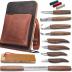 BeaverCraft Deluxe Wood Carving Kit S50X - Wood Carving Tools Wood Carving Set - Spoon Wood Carving Knives Tools Set - Whittling Kit Knife Woodworking Kit for Beginner and Profi (Brown)