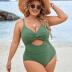 Blooming Jelly Womens Plus Size Bathing Suit Tummy Control One Piece Swimsuit Twist Front Ruched Swimwear