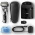 Braun Electric Razor for Men, Series 9 9296CC Electric Shaver With Precision Trimmer, Rechargeable, Wet & Dry Foil Shaver, Clean & Charge Station & Leather Travel Case