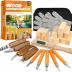 Wood Carving Kit, 23pcs Wood Carving Tool with 4PCS Wood Carving Knives & 5PCS Detail Knives 9 Basswood Blocks & Gloves & Roll Bag & Strop Block & Polishing Compound Whittling Kit Hobbies for Adults