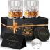 Whiskey Glasses Set of 2, 11 OZ Old Fashioned Glasses with 2 Ice Ball Molds, Bourbon Glasses, Premium Scotch Glasses, Rocks Glasses, Cocktail, Rum Glasses, Whiskey Glasses for Men