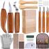 Wood Carving Kit with Basswood Carving Blocks, Wood Carving Tools Includes 3 Wood Carving Knives, 3 Detail Wood Carving Knife and 8 Wood Blocks, Whittling kit for Adult and Kids Beginners