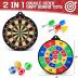 2 in 1 Magnetic Dart Board, Kids Double-Sided Dart Board with 12 Magnetic Darts and 12 Sticky Balls, Indoor Travel Outdoor Party Games Toys Gifts for 5 6 7 8 9 10 11 12 Year Old Boys Kids and Adult