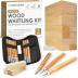 JJ CARE Wood Carving Kit [12 SK2 Wood Carving Knives with Case, 10 Basswood Carving Blocks, and 1 Grinding Stone] - Beginner Wood Carving Kit, Wood Carving Tools Set, Wood Carving Set for Kids